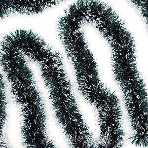 15M White Christmas Tinsel Garland - DIY Decor for Tree, Mantel & Stairs